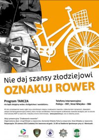 ulotka dotycząca akcji znakowania rowerów