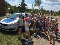 Policjanci na półkolonii w PTTK