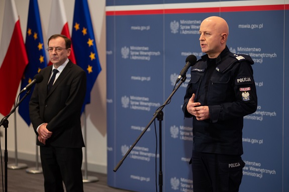 Komendant Główny Policji i Szef MSWiA na konferencji prasowej