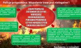 plakat opisujący następstwa wypalania traw