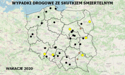 Mapa Wypadków Drogowych publikowana w wakacje 2019 roku spotkała się z pozytywnym odbiorem społecznym.