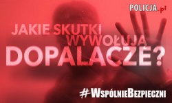 na czerwonym tle napis jakie skutki wywołują dopalacze