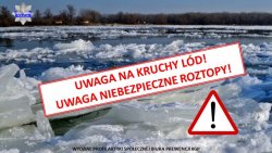 Uwaga na kruchy lód! Uwaga niebezpieczne roztopy