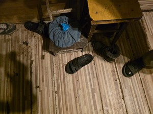 na zdjęciu widoczna podłoga w mieszkaniu, gdzie leżą odchody